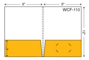 WCF-110. 9" x 12" Capacity Folder. Two 4" pockets, 3/8" spine.