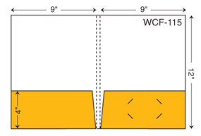 WCF-115. 9" x 12" Capacity Folder. Two 4" pockets, 1/2" spine.