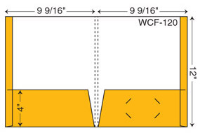 WCF-120. 9 9/16" x 12" Capacity Folder. Reinforced sides, 1/4" spine.