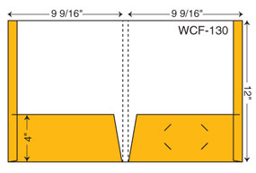 WCF-130. 9 9/16" x 12" Capacity Folder. Reinforced sides, 1/2" spine.