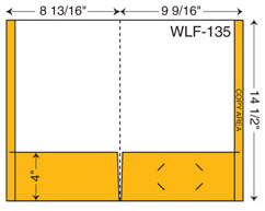 WLF-135. 9 9/16" x 14 1/2" Legal Folder. Reinforced sides, full tab.