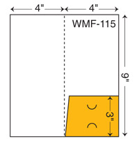 WMF-115. 4" x 9" Mini Folder. One 3" right pocket.