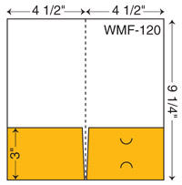 WMF-120. 4 1/2" x 9 1/4" Mini Folder. Two 3" pockets.