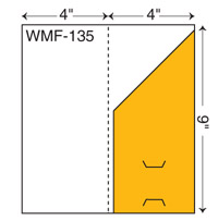 WMF-135. 4" x 9" Mini Folder. One slanted right pocket.