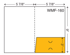 WMF-160. 5 7/8" x 9" Mini Folder. One 3" right pocket.