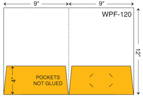 WPF-120. 9" x 12" Presentation Folder. Two 4" unglued pockets.