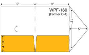 WPF-160. 9" x 12" Presentation Folder. Two 4 1/4" pockets, locking flap.