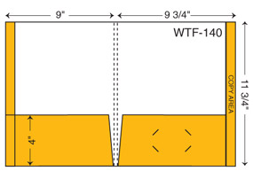 WTF-140. 9 3/4" x 11 3/4" Reinforced Tab Folder. Full reinforced tab, 1/4" spine.